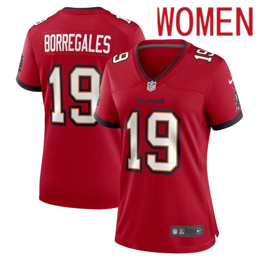 Women Tampa Bay Buccaneers #19 Jose Borregales Nike Red Game NFL Jersey->women nfl jersey->Women Jersey